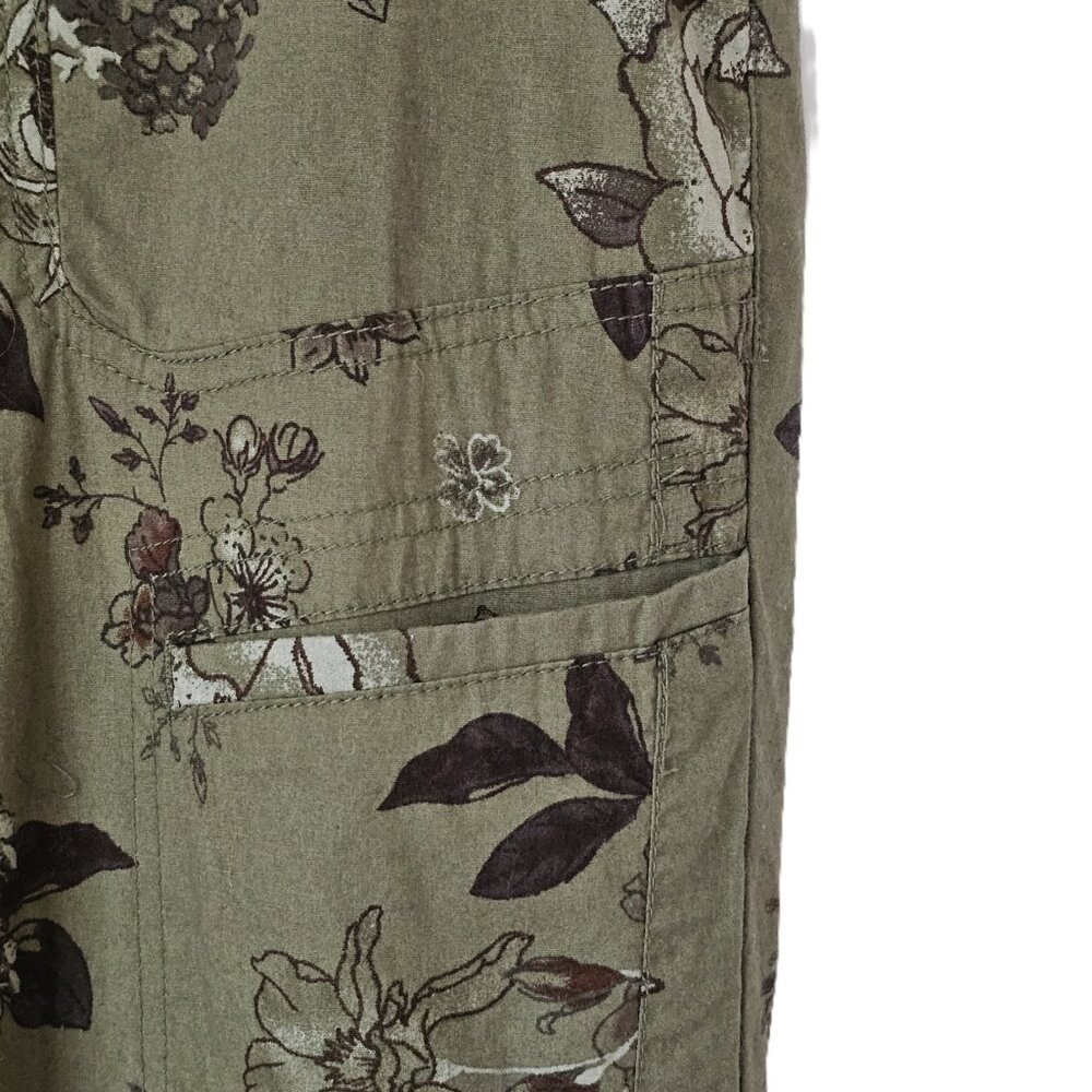 Democracy “Flex”-ellent Utility Pants – Floral Olive Green  Size 14 - Picture 9 of 16